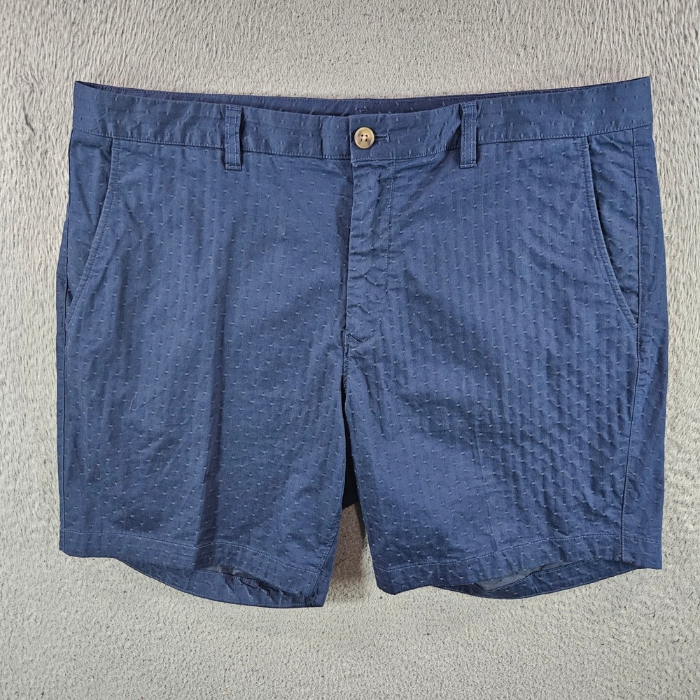 Bonobos Mens Navy Blue Dobby‎ Dot Chino Shorts Size 40 Stretch Casual 7" Inseam